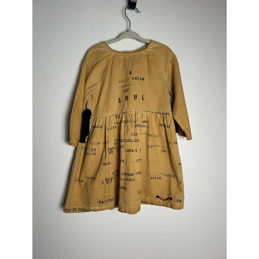 LITTLE CREATIVE FACTORY Cotton Yellow with Text Size 24 Months DRESS